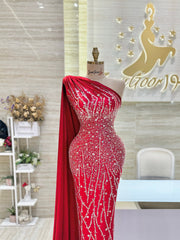 Custom-made party dress designed to flatter your figure.